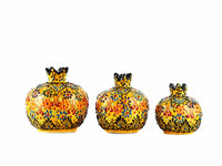 Decorative Pomegranate Vase Set of 3 Dantel Yellow 1 Ceramic Sydney Grand Bazaar 