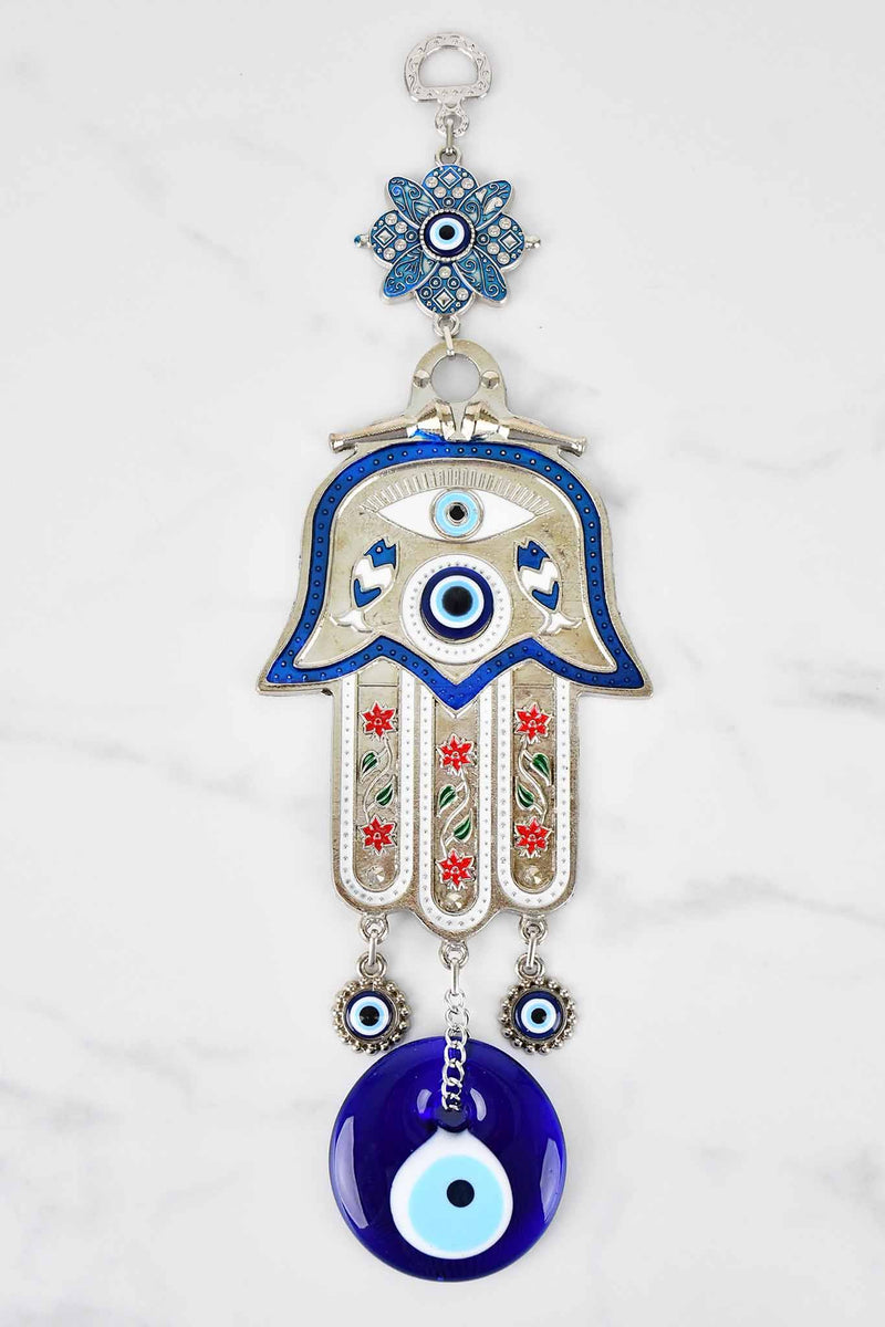 Evil Eye and Hamsa Hand Ornament Colour Painted Large Evil Eye Sydney Grand Bazaar Blue 2 