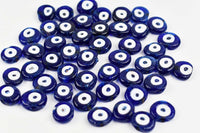 Evil Eye Blue Authentic Flat Round Glass Beads Evil Eye Sydney Grand Bazaar 