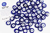 Evil Eye Blue Authentic Flat Round Glass Beads Evil Eye Sydney Grand Bazaar 