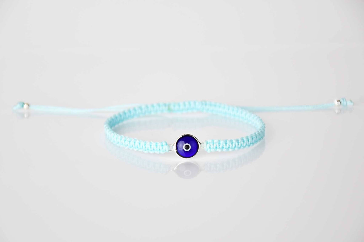 Evil Eye Bracelet Blue Eye Macrame Mint Evil Eye Sydney Grand Bazaar 