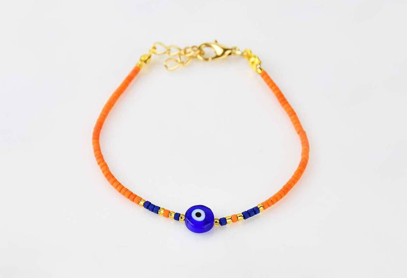 Evil Eye Bracelet Ceramic Beads Orange Evil Eye Sydney Grand Bazaar 