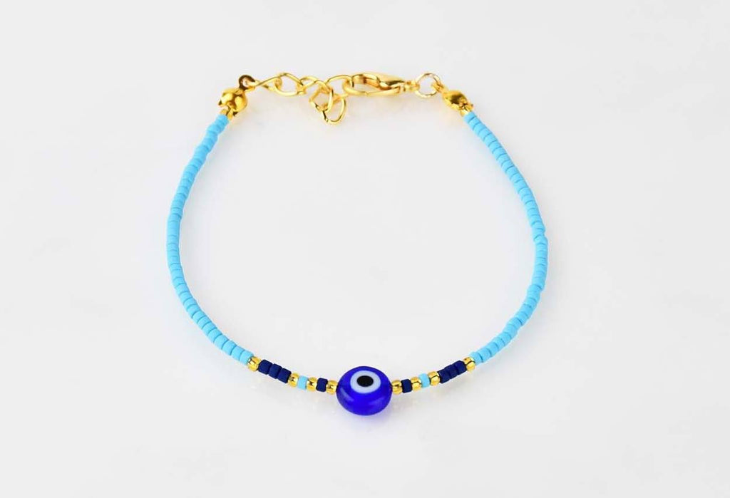 Evil Eye Bracelet Ceramic Beads Turquoise Evil Eye Sydney Grand Bazaar 