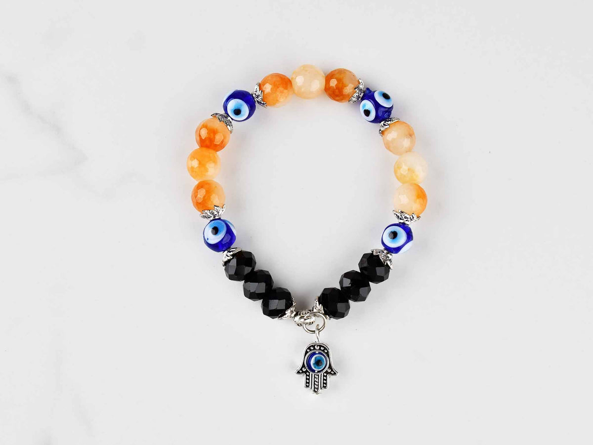 Evil Eye Bracelet Orange Black Beads Evil Eye Sydney Grand Bazaar 