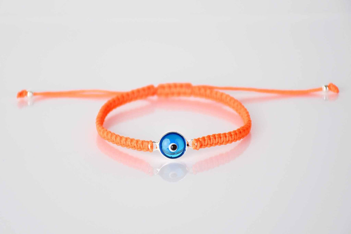 Evil Eye Bracelet Turquoise Eye Macrame Orange Evil Eye Sydney Grand Bazaar 