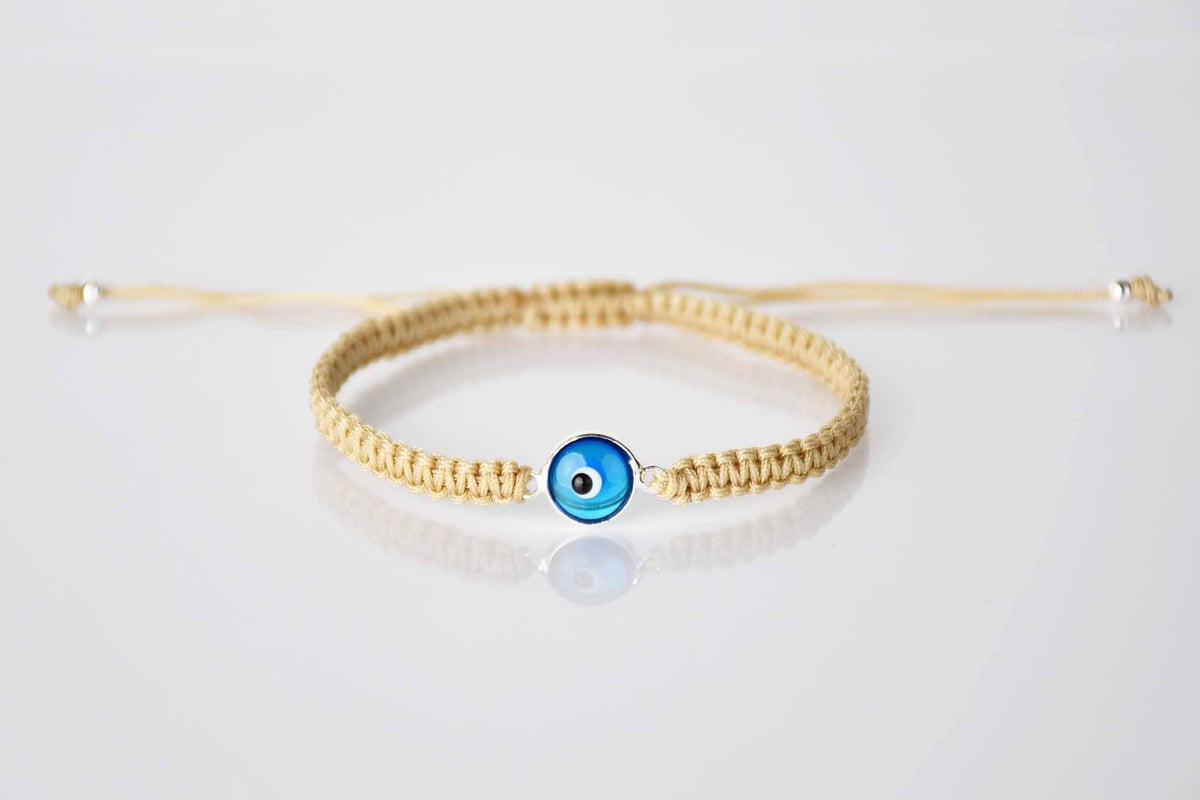 Evil Eye Bracelet Turquoise Eye Macrame Sand Brown Evil Eye Sydney Grand Bazaar 