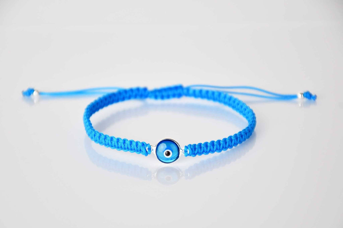 Evil Eye Bracelet Turquoise Eye Macrame Sky Blue Evil Eye Sydney Grand Bazaar 