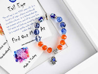 Evil Eye Bracelet Two Tone Beads Blue Orange Evil Eye Sydney Grand Bazaar 