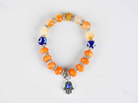 Evil Eye Bracelet Two Tone Beads Orange Evil Eye Sydney Grand Bazaar 