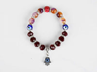 Evil Eye Bracelet Two Tone Beads Purple Burgundy Evil Eye Sydney Grand Bazaar 