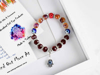 Evil Eye Bracelet Two Tone Beads Purple Burgundy Evil Eye Sydney Grand Bazaar 