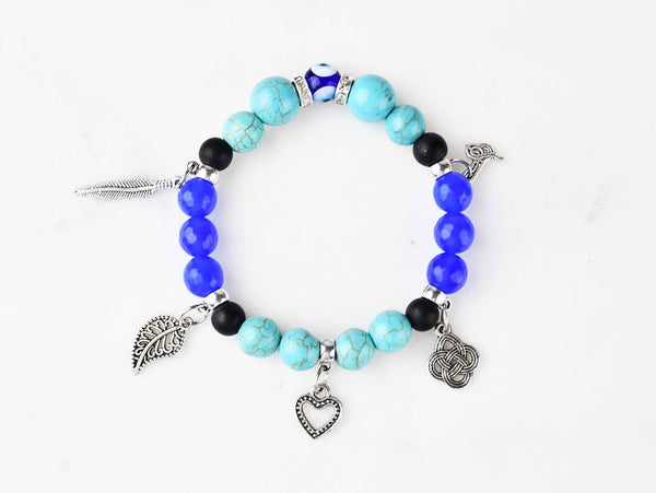 Evil Eye Dangle Bracelet Blue Turquoise Beads Evil Eye Sydney Grand Bazaar Design 1 