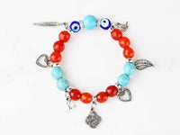 Evil Eye Dangle Bracelet Red Turquoise Beads Evil Eye Sydney Grand Bazaar Design 1 