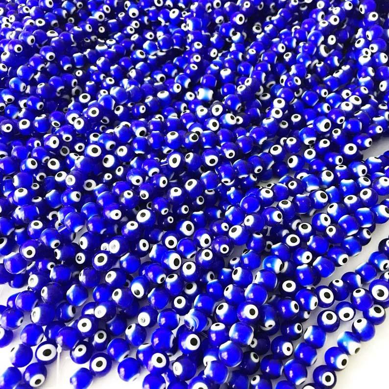 Evil Eye DIY Beads 3 Eye Blue 8mm Evil Eye Sydney Grand Bazaar 