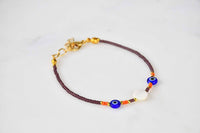 Evil Eye Double Bracelet Ceramic Beads Maroon Evil Eye Sydney Grand Bazaar 