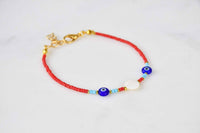 Evil Eye Double Bracelet Ceramic Beads Red Evil Eye Sydney Grand Bazaar 