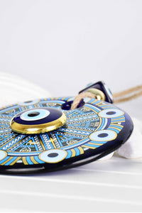 Evil Eye Double Glass Beads Aqua Wall Hanging Evil Eye Sydney Grand Bazaar 