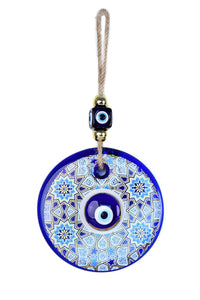 Evil Eye Double Glass Beads Golden Blue Wall Hanging Evil Eye Sydney Grand Bazaar 