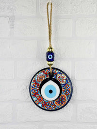 Evil Eye Glass Beads Colourful Tile Printed Wall Hanging Evil Eye Sydney Grand Bazaar 
