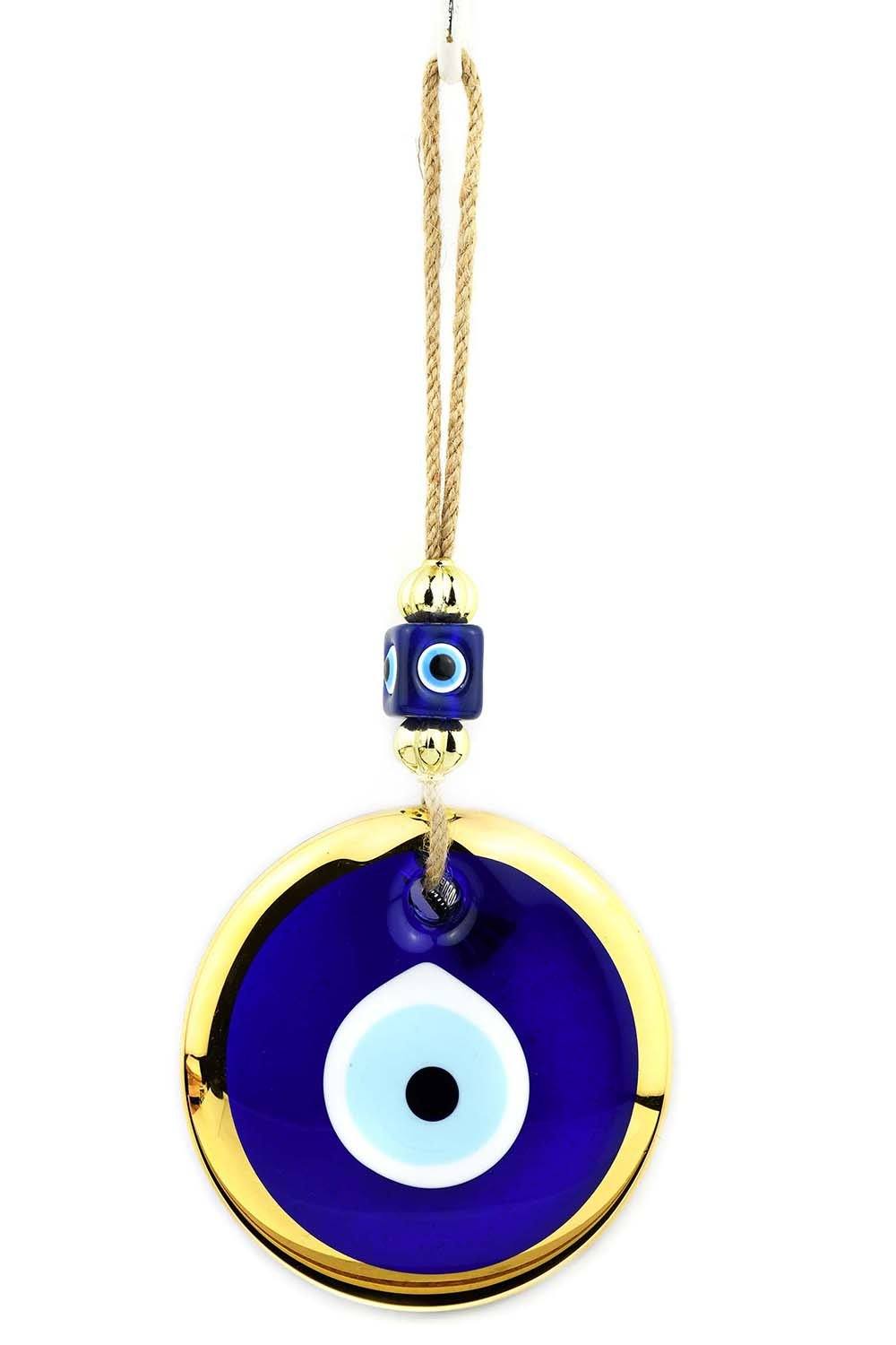 Evil Eye Glass Beads Gold Colour Edge Wall Hanging Evil Eye Sydney Grand Bazaar 