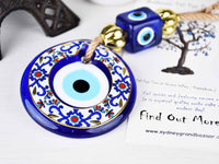 Evil Eye Glass Beads Multicoloured Printed Wall Hanging 2 Evil Eye Sydney Grand Bazaar 7.5 CM 