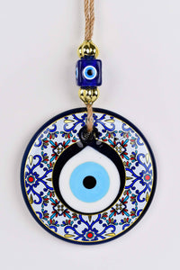 Evil Eye Glass Beads Multicoloured Tile Printed Wall Hanging 2 Evil Eye Sydney Grand Bazaar 