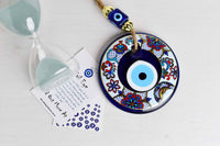 Evil Eye Glass Beads Multicoloured Tile Printed Wall Hanging 3 Evil Eye Sydney Grand Bazaar 