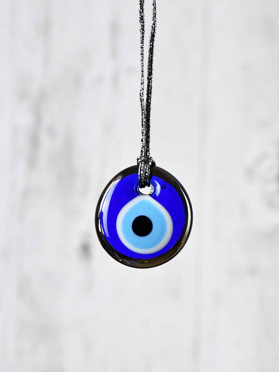 Turkish & Greek Mati Evil Eye Glass Silver Colour