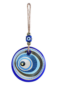 Evil Eye Glass Turquoise Gold Printed Wall Hanging Design 2 Evil Eye Sydney Grand Bazaar 