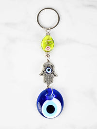 Evil Eye Hamsa Hand Glass Keyring Evil Eye Sydney Grand Bazaar Light Green 