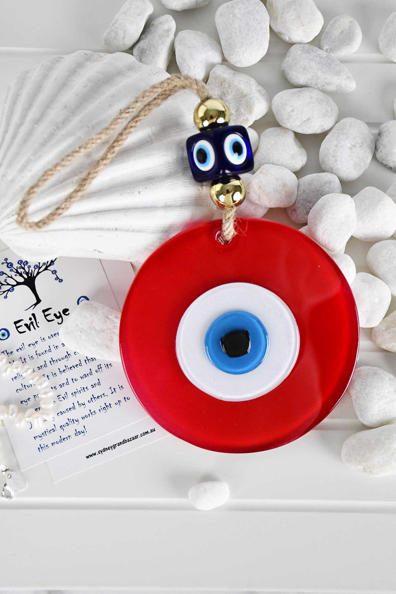 Evil Eye Handmade Glass Plain Red Wall Hanging Evil Eye Sydney Grand Bazaar 