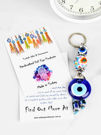 Evil Eye Keyring Colorful Light Blue Ball Design 1 Evil Eye Sydney Grand Bazaar 