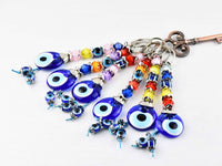 Evil Eye Keyring Colourful Crystal Beads