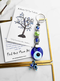 Evil Eye Keyring Double Eye Beads Small Green Ball Evil Eye Sydney Grand Bazaar 