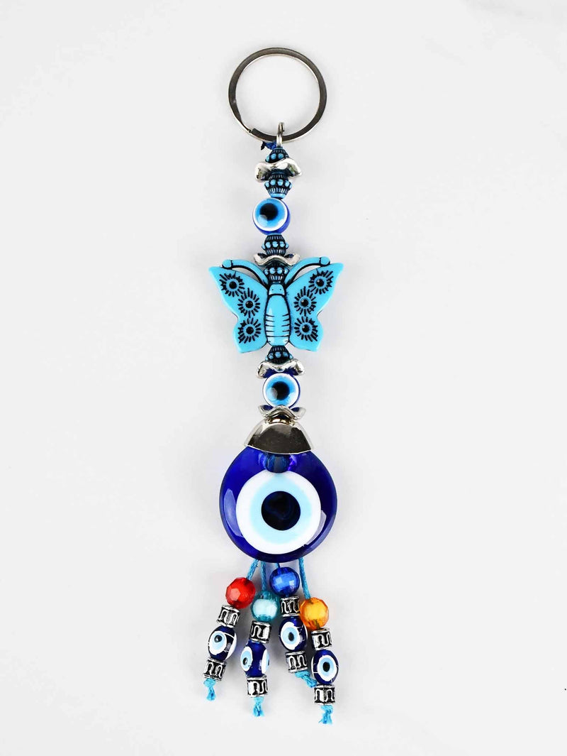 Evil Eye Keyring Double Eye Beads Turquoise Butterfly Design Evil Eye Sydney Grand Bazaar 