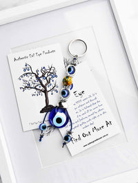 Evil Eye Keyring Double Eye Beads Yellow Bead Evil Eye Sydney Grand Bazaar 