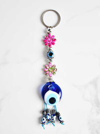 Evil Eye Keyring Double Flower Evil Eye Sydney Grand Bazaar 