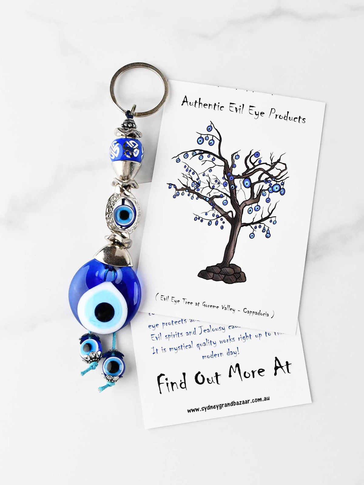 Evil Eye Keyring Eye Bead Blue Ball Evil Eye Sydney Grand Bazaar 