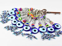  Evil Eye Keyring Colourful Blue Glass