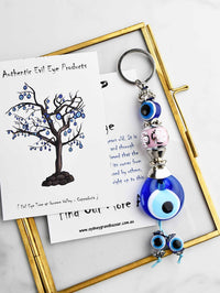 Evil Eye Keyring Eye Bead Large Pink Ball Evil Eye Sydney Grand Bazaar 