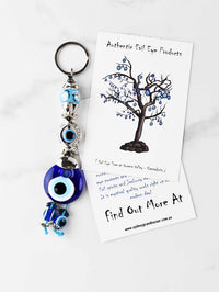 Evil Eye Keyring Eye Bead Light Blue Ball Evil Eye Sydney Grand Bazaar 