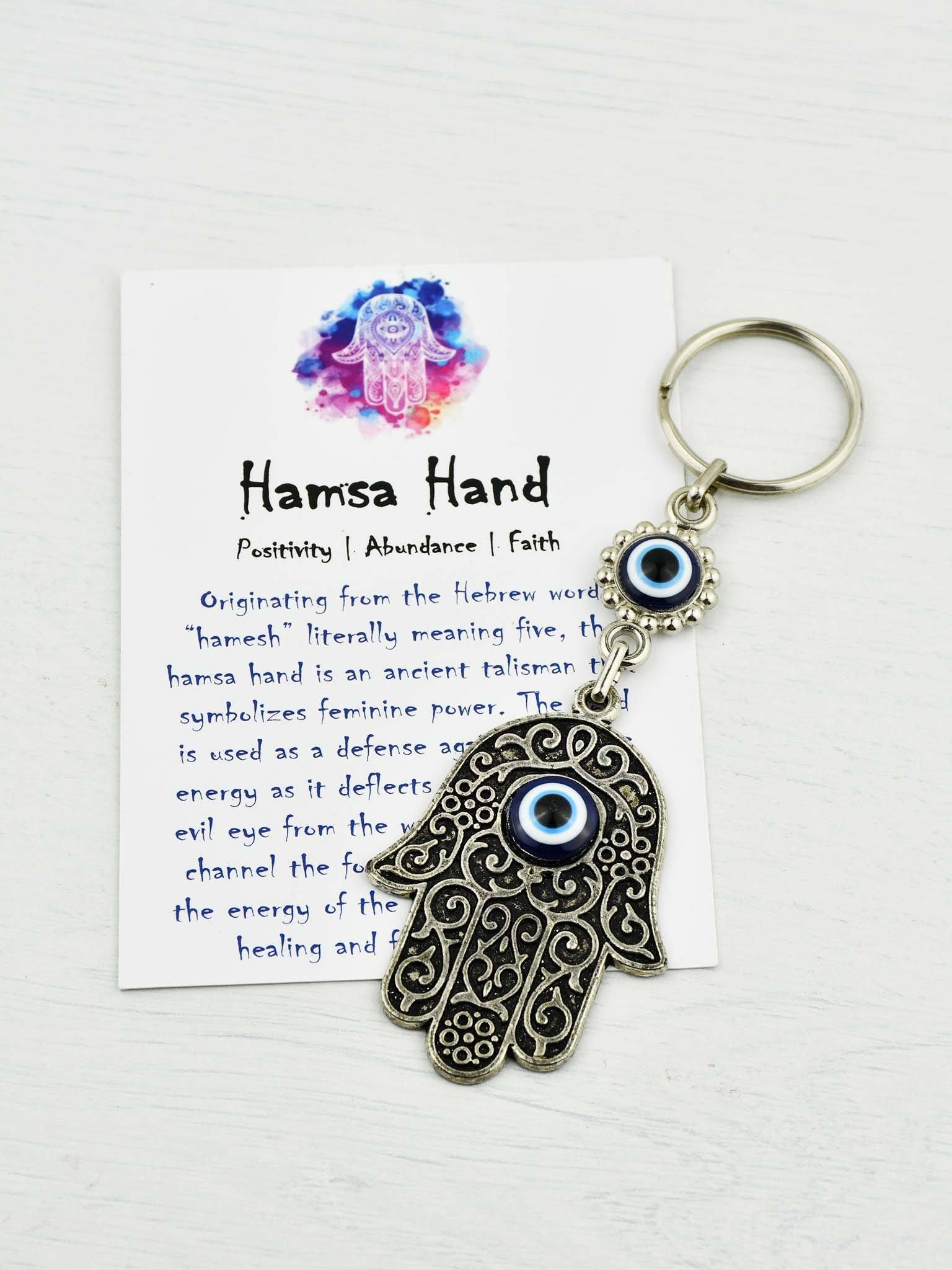 Evil Eye Hamsa Hand Metal Keychain Turkish Gifts Homewares
