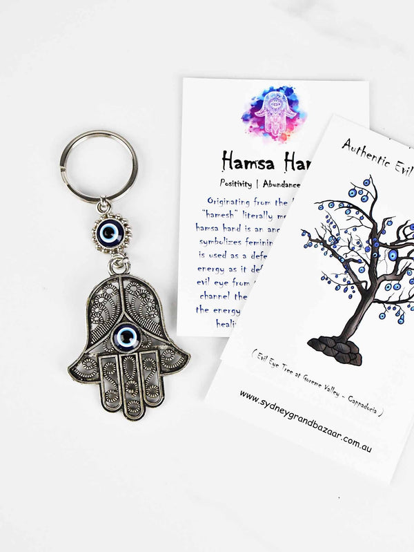 Evil Eye Keyring Hamsa Hand Filigree Evil Eye Sydney Grand Bazaar 