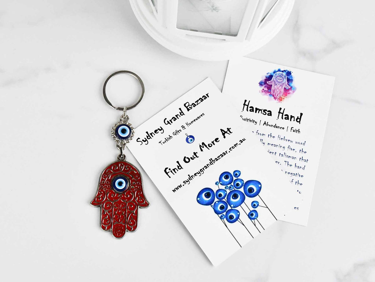 Evil Eye Keyring Hamsa Hand Red Evil Eye Sydney Grand Bazaar 