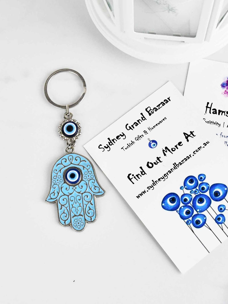 Evil Eye Keyring Hamsa Hand Turquoise Evil Eye Sydney Grand Bazaar 