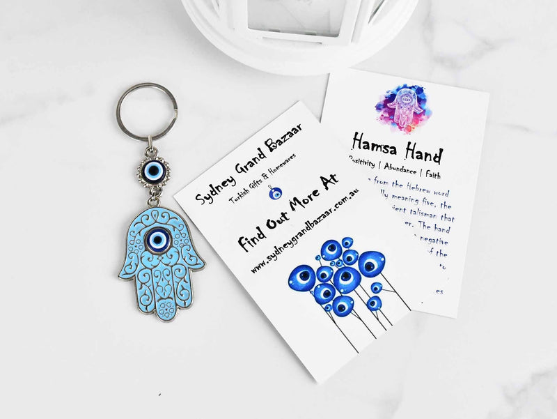 Evil Eye Keyring Hamsa Hand Turquoise Evil Eye Sydney Grand Bazaar 