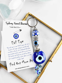 Evil Eye Keyring Large Blue Ball Eye Bead Evil Eye Sydney Grand Bazaar 