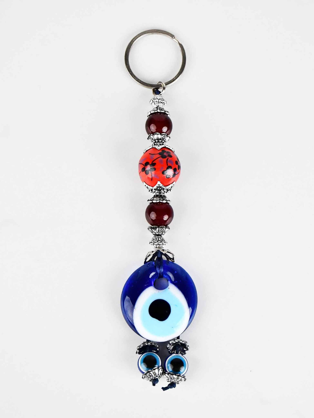 Evil Eye Keyring Small Ceramic Ball Tangerine Brown Evil Eye Sydney Grand Bazaar 