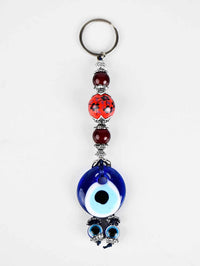 Evil Eye Keyring Small Ceramic Ball Tangerine Brown Evil Eye Sydney Grand Bazaar 