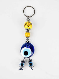 Evil Eye Keyring Small Ceramic Ball Yellow Evil Eye Sydney Grand Bazaar 